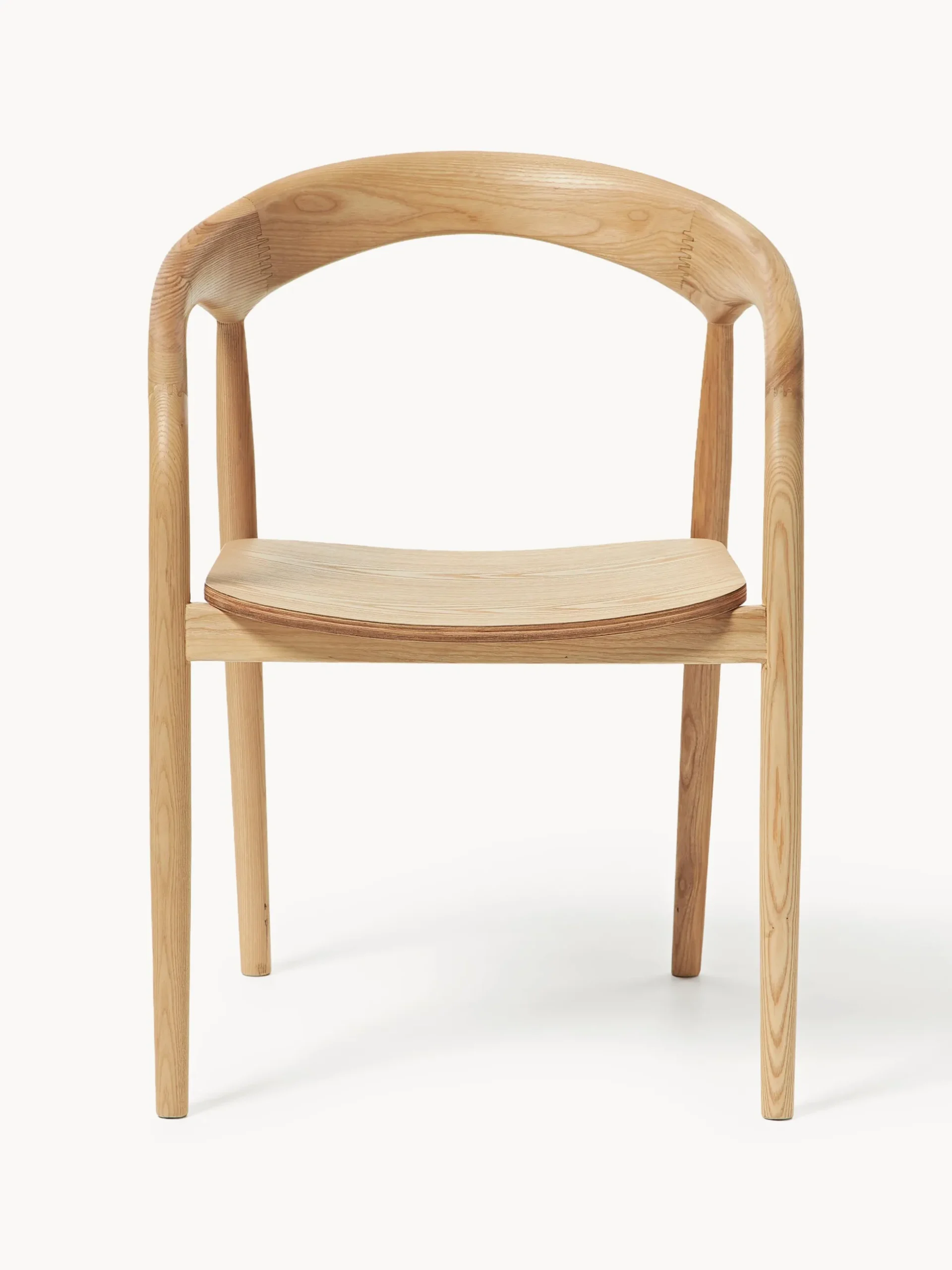 Sedia con braccioli in legno di frassino Camille