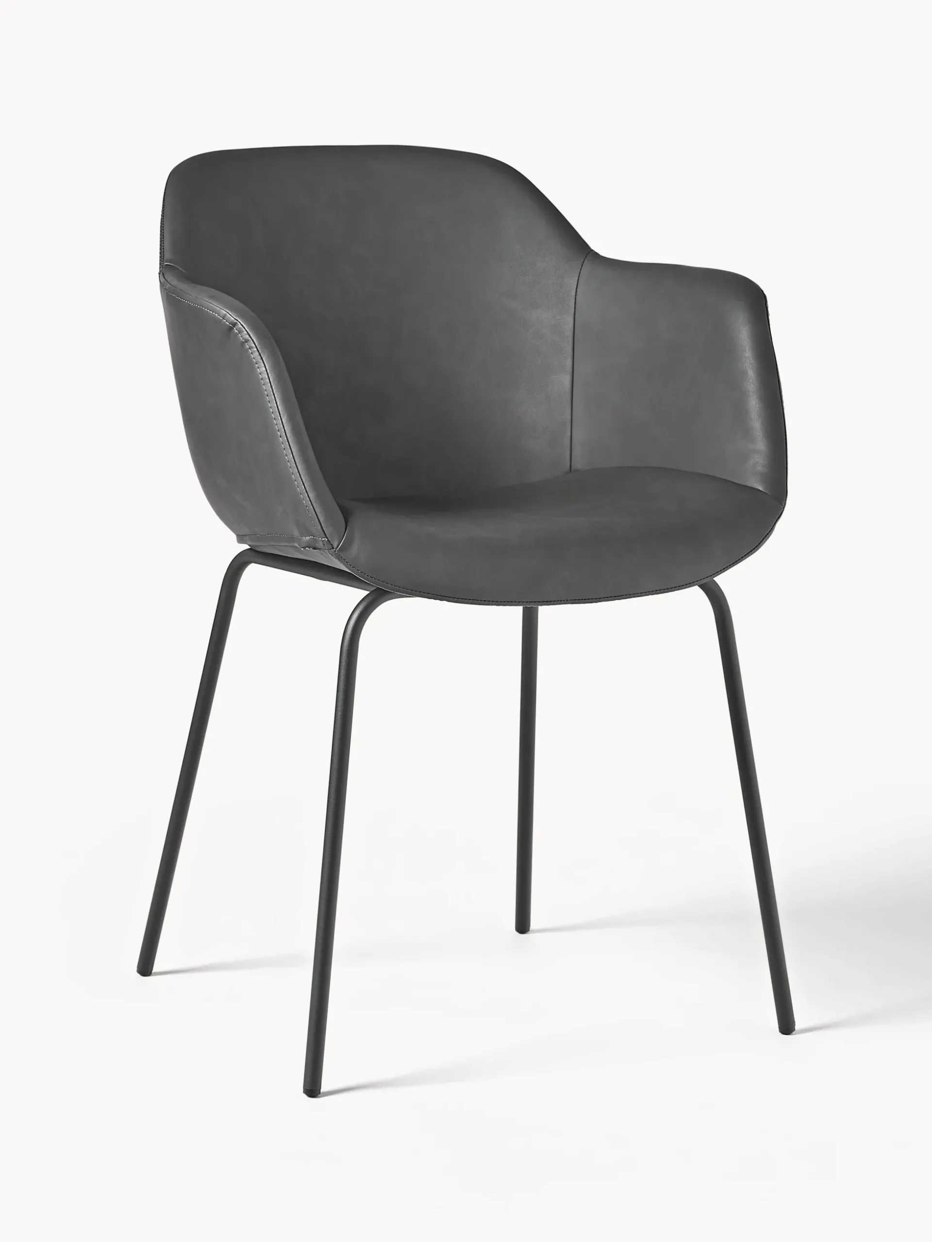 Sedia con braccioli in similpelle con seduta stretta Fiji