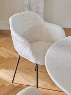 Sedia con braccioli in teddy con seduta stretta Fiji