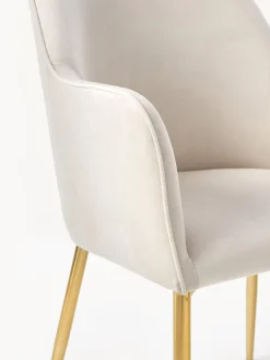 Sedia con braccioli in velluto Ava