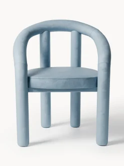 Sedia con braccioli in velluto Calan