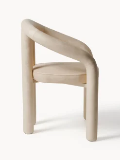 Sedia con braccioli in velluto Calan