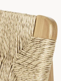 Sedia da giardino in legno di teak con seduta e schienale intrecciati C-Chair