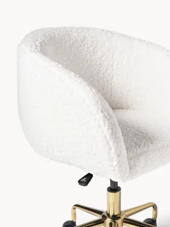 Sedia da scrivania in teddy regolabile in altezza Emmie