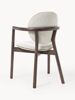 Sedia in legno con rivestimento bouclé Maia