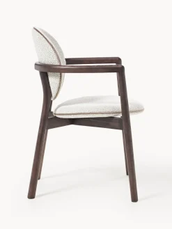 Sedia in legno con rivestimento bouclé Maia
