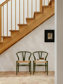 Sedia in legno con seduta intrecciata CH24 Wishbone Chair