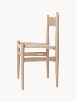 Sedia in legno con seduta intrecciata a mano CH36