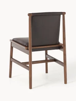 Sedia in legno di frassino con seduta in pelle Hayo