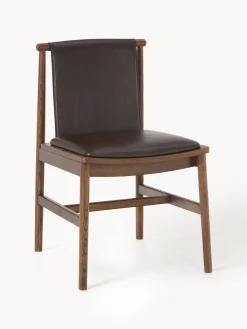 Sedia in legno di frassino con seduta in pelle Hayo