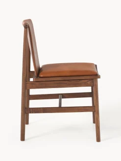 Sedia in legno di frassino con seduta in pelle Hayo