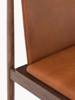 Sedia in legno di frassino con seduta in pelle Hayo