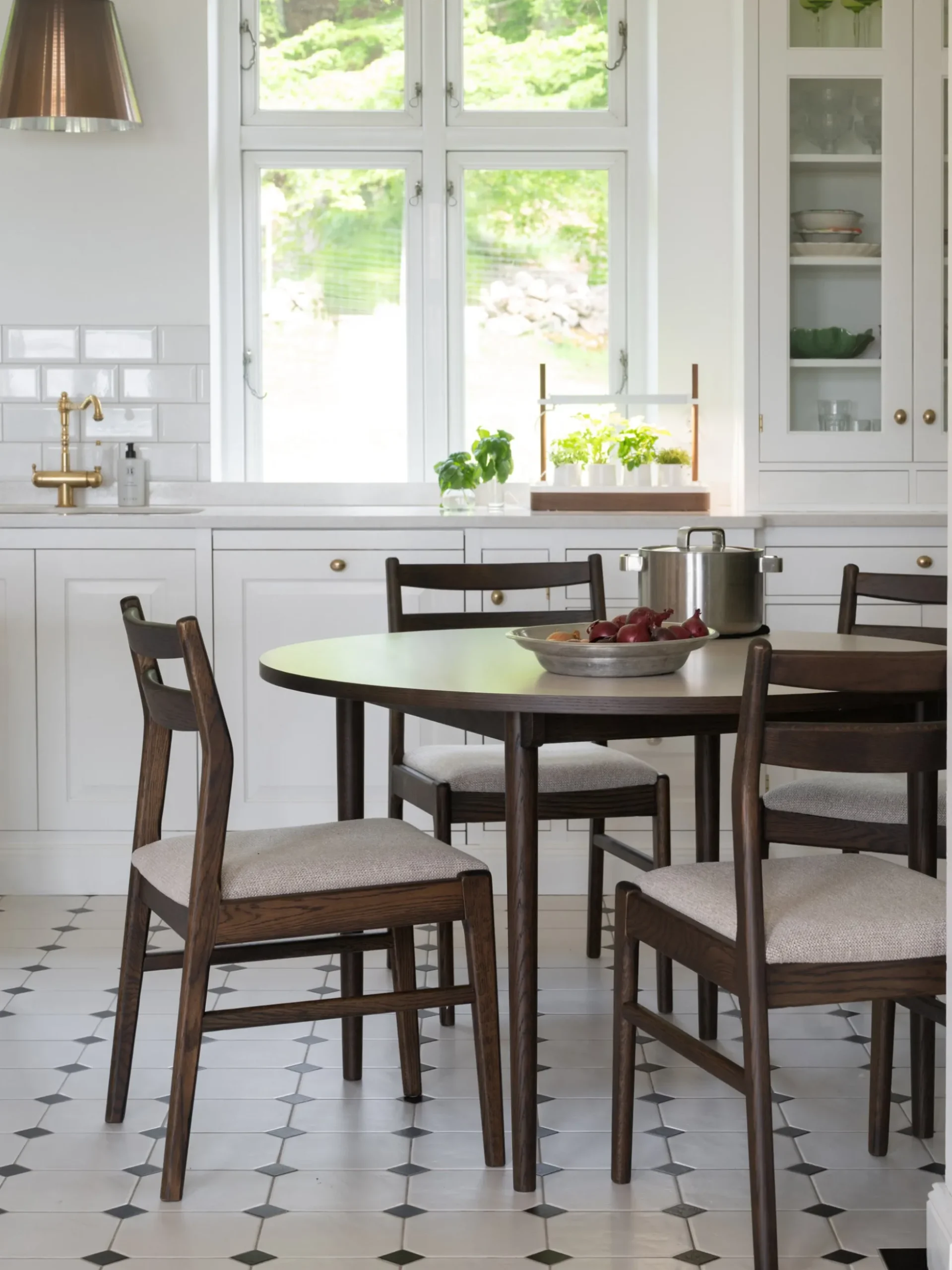 Sedia in legno di quercia marrone/beige chiaro Kerwin