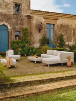 Sedia lounge modulare da giardino con copertura protettiva Hani