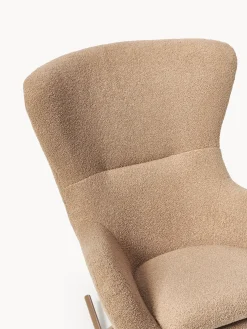 Sedia a dondolo in teddy con gambe in metallo Wing