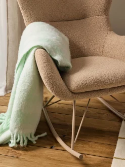 Sedia a dondolo in teddy con gambe in metallo Wing
