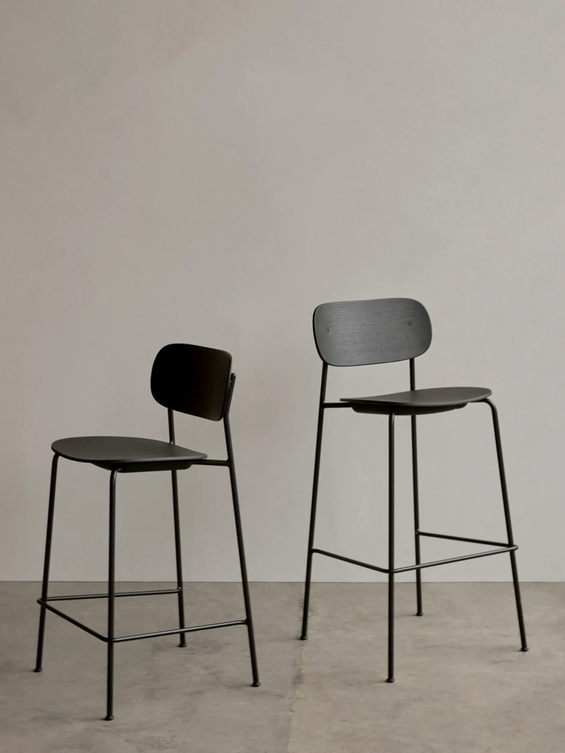 Sedia alta in metallo e legno Co