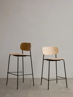 Sedia alta in metallo e legno Co
