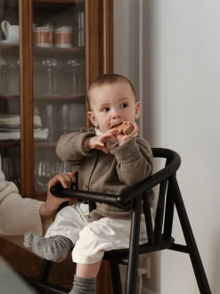 Sedia alta per bambini in legno di quercia fatta a mano Saga