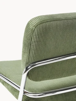 Sedia cantilever in velluto a coste Don