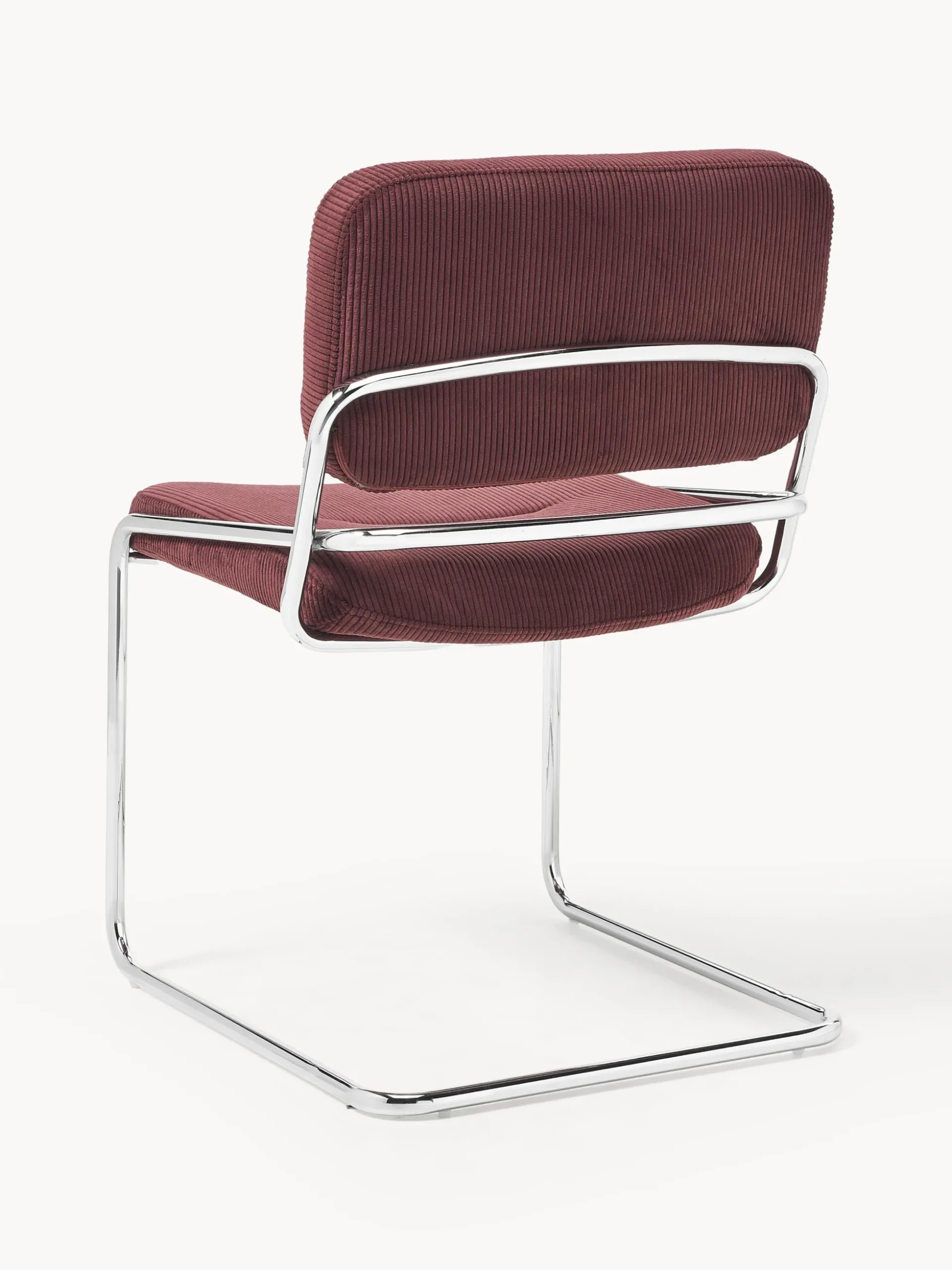 Sedia cantilever in velluto a coste Don
