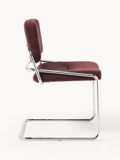 Sedia cantilever in velluto a coste Don
