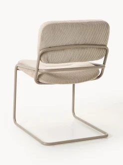 Sedia cantilever in velluto a coste Don