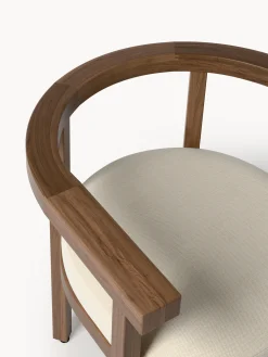 Sedia con braccioli da giardino in legno di acacia con cuscino Matheus