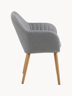 Sedia con braccioli e gambe in legno Emilia