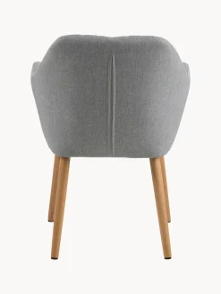 Sedia con braccioli e gambe in legno Emilia