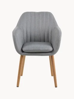 Sedia con braccioli e gambe in legno Emilia