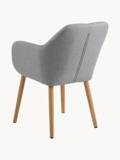 Sedia con braccioli e gambe in legno Emilia