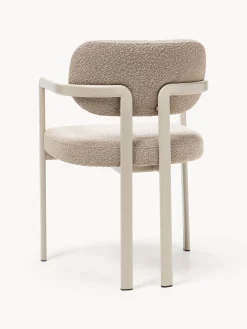Sedia con braccioli in bouclé Adrien