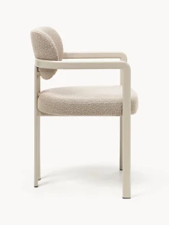 Sedia con braccioli in bouclé Adrien