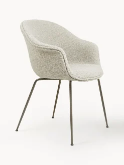 Sedia con braccioli in bouclé Bat
