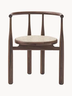 Sedia con braccioli in legno di noce Bukowski