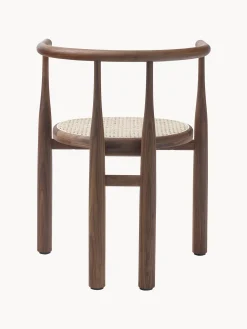 Sedia con braccioli in legno di noce Bukowski