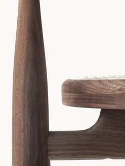 Sedia con braccioli in legno di noce Bukowski