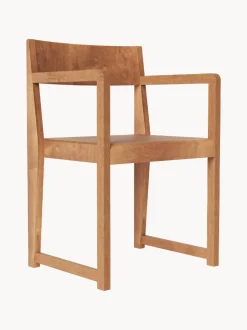 Sedia con braccioli in legno di betulla 01