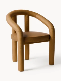 Sedia con braccioli in velluto Calan