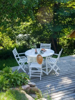 Sedia da giardino pieghevole in legno di mogano con braccioli York