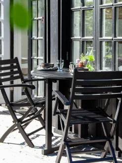 Sedia da giardino pieghevole in legno di mogano con braccioli York