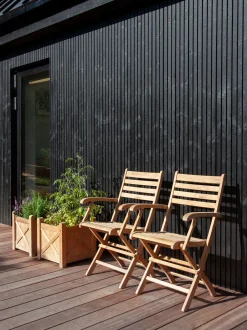 Sedia da giardino pieghevole in legno di teak con braccioli York