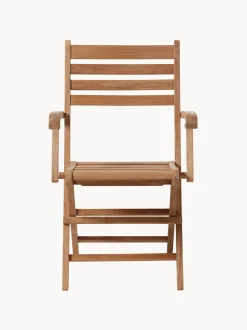 Sedia da giardino pieghevole in legno di teak con braccioli York