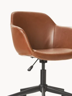 Sedia da scrivania in similpelle con seduta stretta Fiji