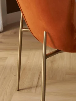 Sedia imbottita in velluto Tess