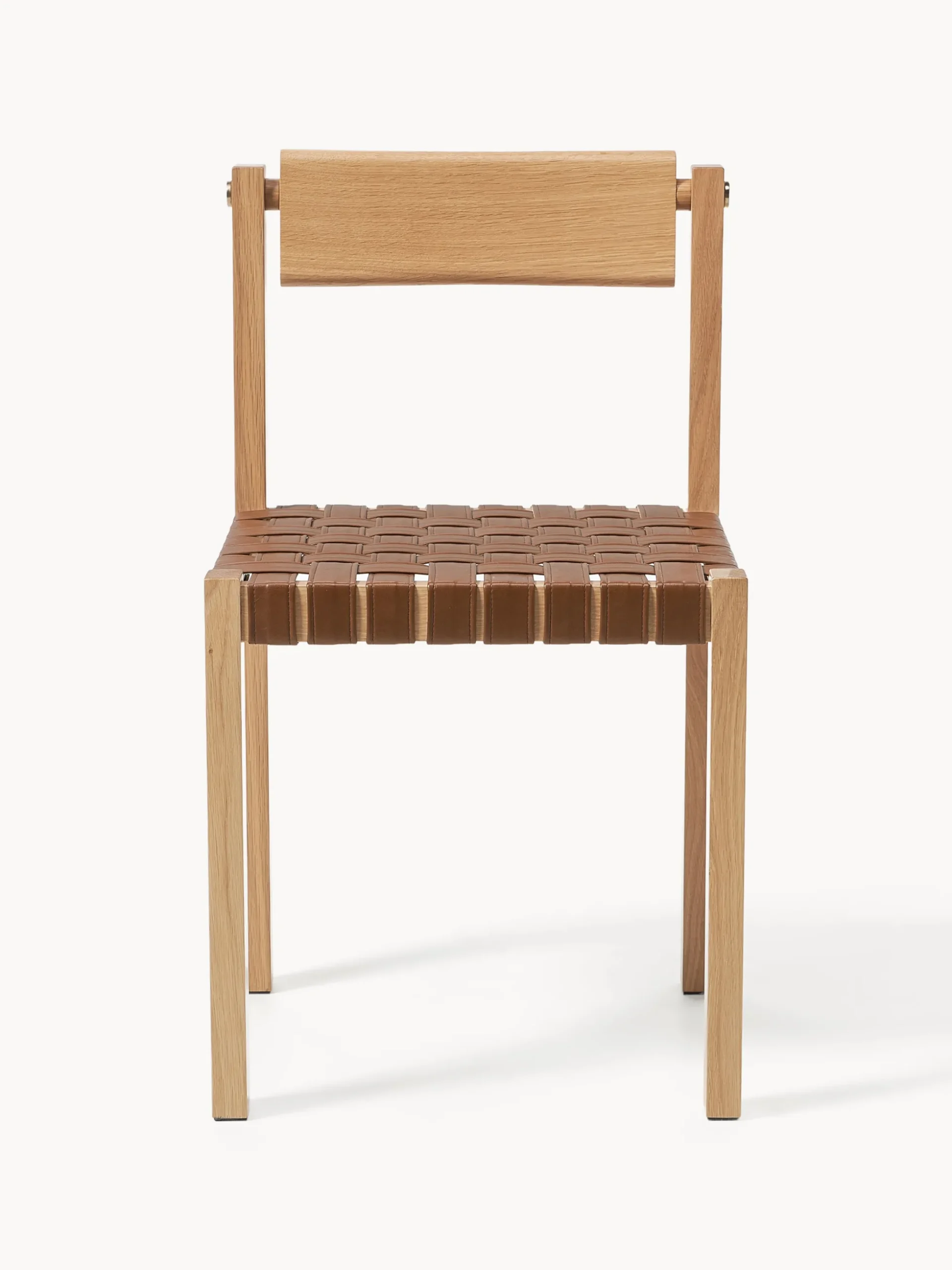 Sedia in legno con seduta in pelle Liza