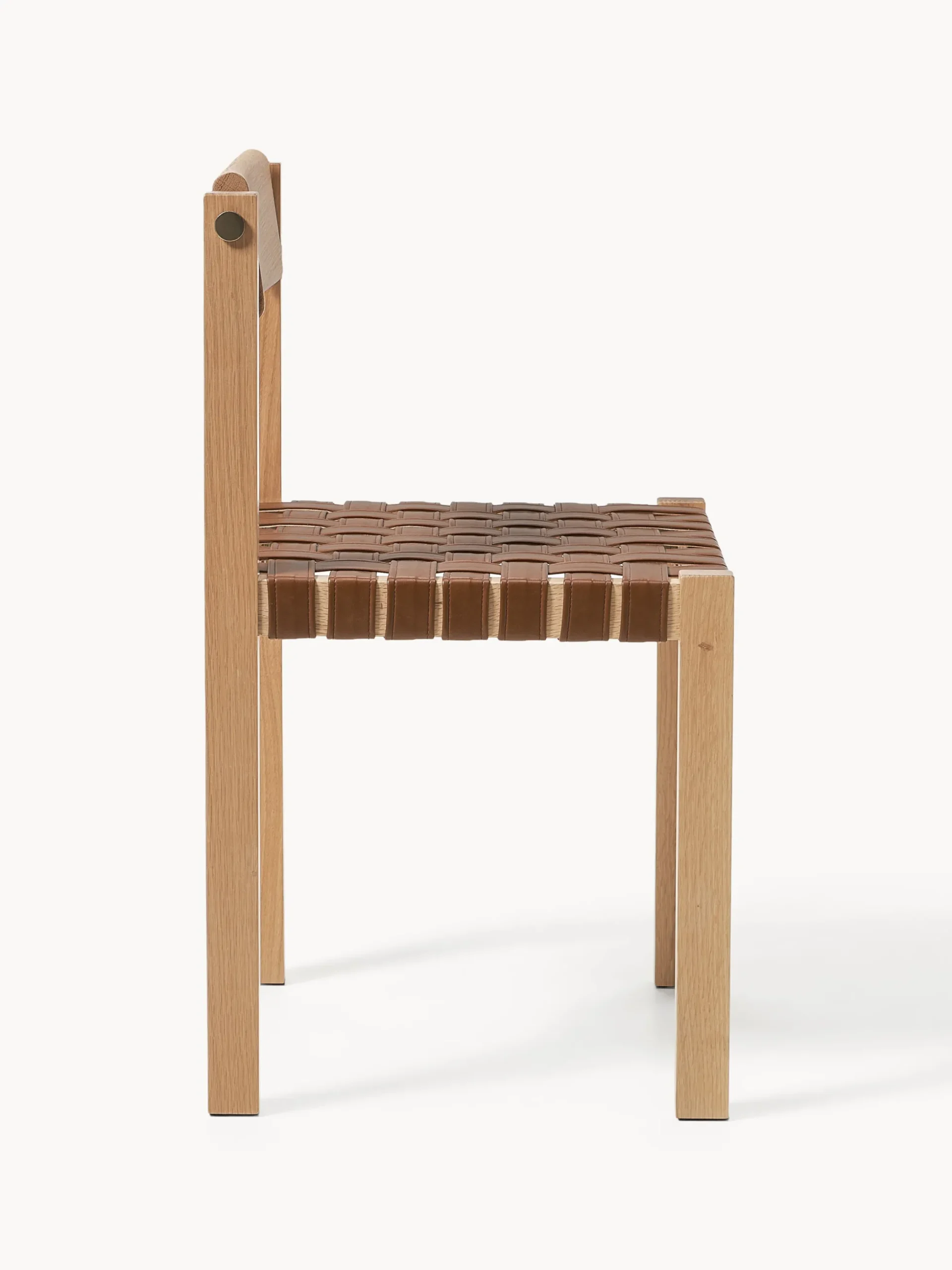 Sedia in legno con seduta in pelle Liza