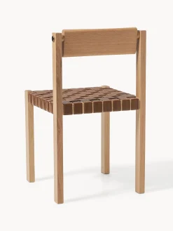 Sedia in legno con seduta in pelle Liza