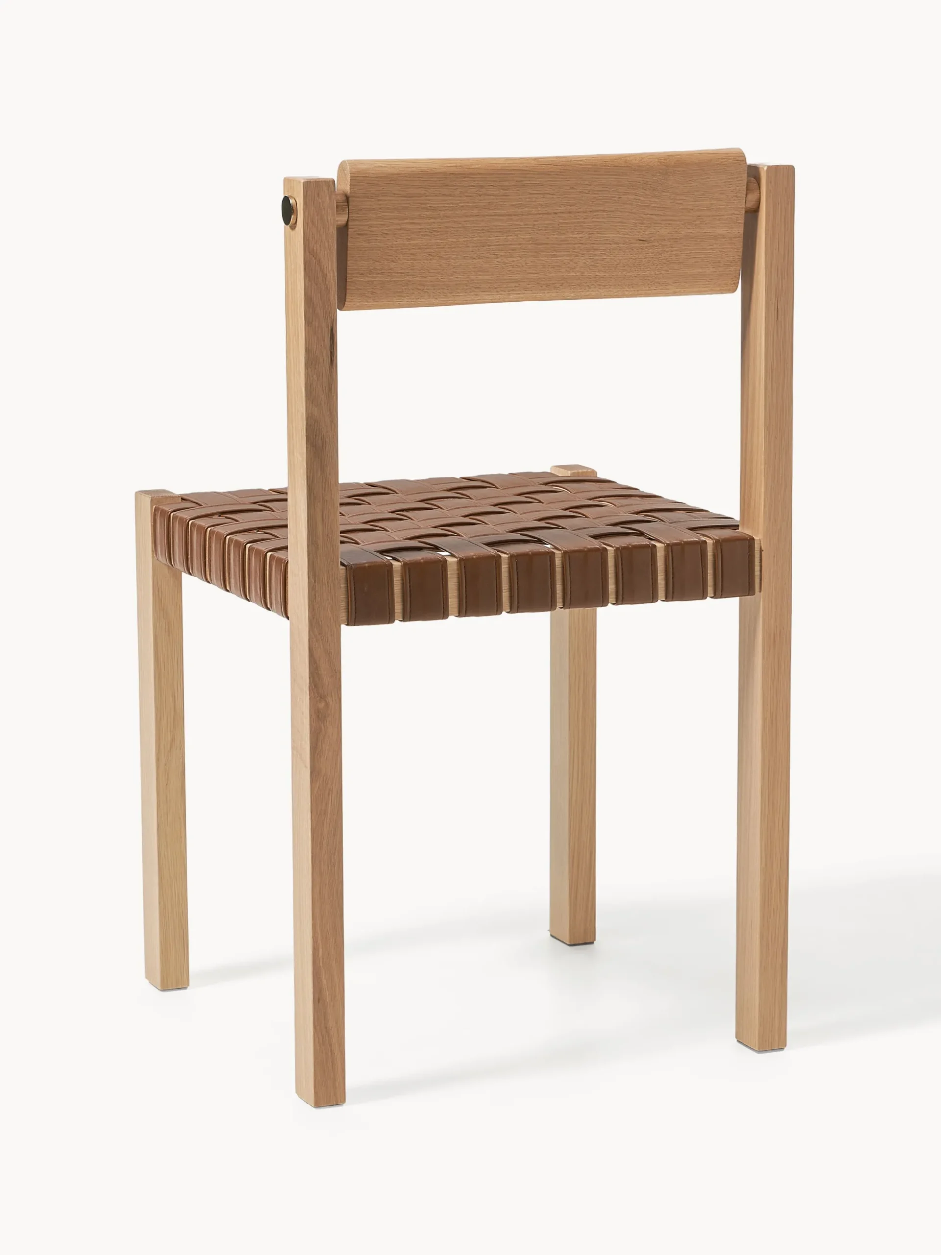 Sedia in legno con seduta in pelle Liza